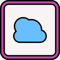 Cloud Line Filled Icon vector