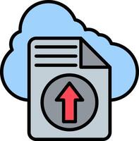 File Upload Line Filled Icon vector