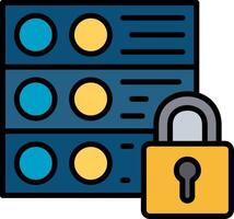 Secure Data Line Filled Icon vector
