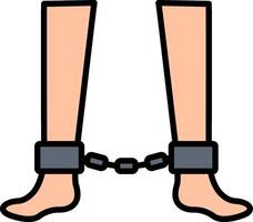 Slave Line Filled Icon vector