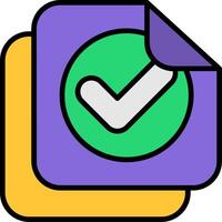 Sticky Note Line Filled Icon vector