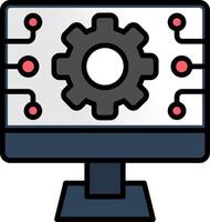 Lcd Line Filled Icon vector