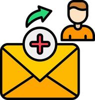 Mail Line Filled Icon vector