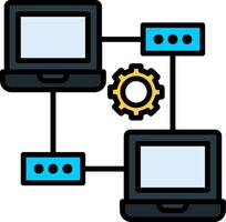 Network Line Filled Icon vector