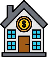 Bank Line Filled Icon vector