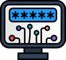 Password Line Filled Icon vector