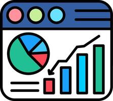 Data Analytics Line Filled Icon vector