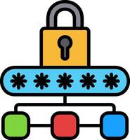 Private Network Line Filled Icon vector