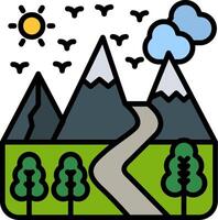 Pathway Line Filled Icon vector