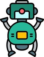 Robot Line Filled Icon vector