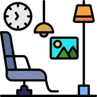 Recliner Line Filled Icon vector