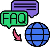 Faq Line Filled Icon vector