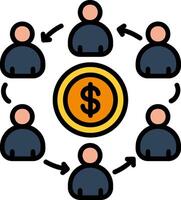 Network Line Filled Icon vector