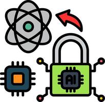 Security Line Filled Icon vector