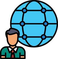 Global Link Line Filled Icon vector