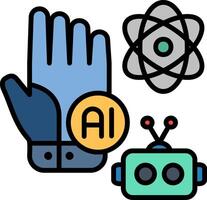 Robot Hand Line Filled Icon vector