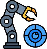 Robotic Arm Line Filled Icon vector