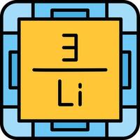 Lithium Line Filled Icon vector