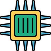 Microchip Line Filled Icon vector