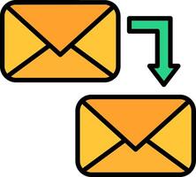 Mail Line Filled Icon vector