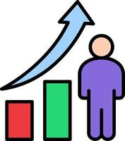 Career Development Line Filled Icon vector