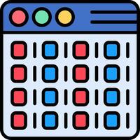 Binary Code Line Filled Icon vector