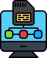 Save File Line Filled Icon vector