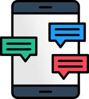 Mobile Message Line Filled Icon vector