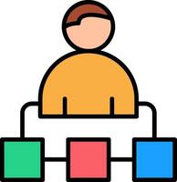 Organization Structure Line Filled Icon vector
