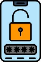 Password Line Filled Icon vector