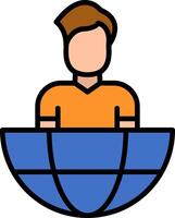 Outsourcing Line Filled Icon vector