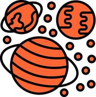 Solar System Line Filled Icon vector