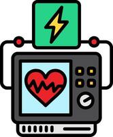 Defibrillator Line Filled Icon vector