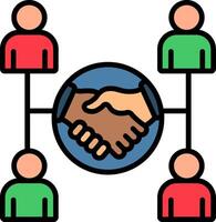 Collaboration Line Filled Icon vector