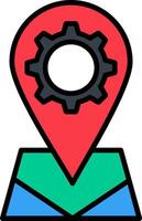 Localization Line Filled Icon vector