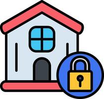 Secure Line Filled Icon vector