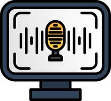 Voice Recognition Line Filled Icon vector