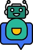 Message Line Filled Icon vector