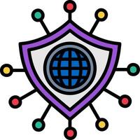 Security Line Filled Icon vector
