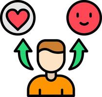 Reaction Line Filled Icon vector