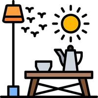 Coffee Table Line Filled Icon vector