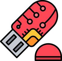 Pendrive Line Filled Icon vector