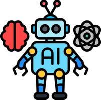 Robot Line Filled Icon vector