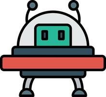 Spaceship Line Filled Icon vector