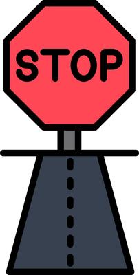 Stop Line Filled Icon