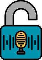Voice Recognition Line Filled Icon vector