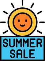 Sun Line Filled Icon vector