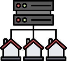Database Line Filled Icon vector