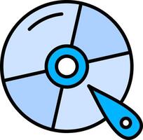 Disk Line Filled Icon vector