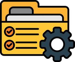 Folder Management Line Filled Icon vector
